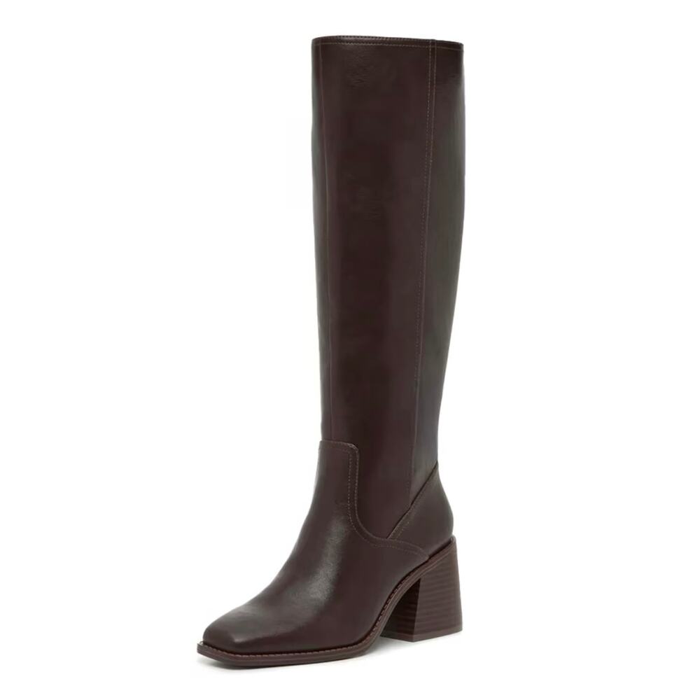 KELLY & KATIE Womens Symine Knee High Boots Size 8.5 M Zip Block Heel NWOB